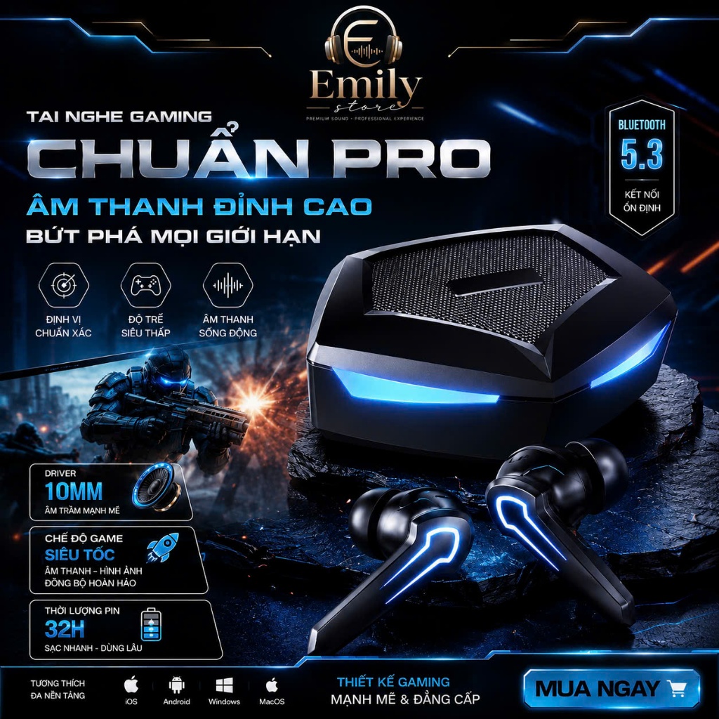 [Giảm sốc]Tai nghe bluetooth gaming P36. Tai nghe game độ trễ thấp. Tai nghe pin trâu Đàm thoại tốt.