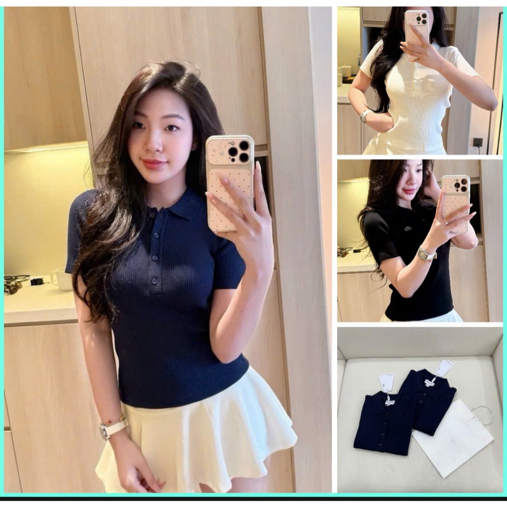 A605-Áo len polo thêu cá 4 màu hàng nhà máy đủ tem | BigBuy360 - bigbuy360.vn