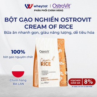 Bột gạo nghiền mịn OstroVit Cream of Rice bổ sung năng lượng nhanh và dễ hấp thu cho người tập luyện (Túi 1kg)