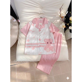 [ mua 4 tặng 1 ] ĐỒ BỘ PYJAMAS LỤA XƯỚC QUẦN NGỐ BỘ ĐỒ MẶC NHÀ MÁT