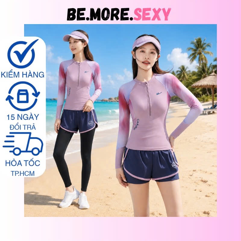 Đồ bơi dài tay quần short dài chống nắng nhiều màu cao cấp | BigBuy360 - bigbuy360.vn