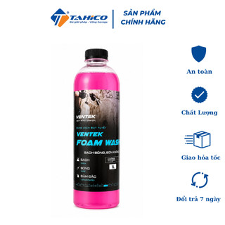 Dung Dịch Rửa Xe Bọt Tuyết Có Chạm VENTEK Foam Wash 1 Lít Chuyên Dụng, Bảo Vệ Và Tạo Độ Bóng Cho Sơn Xe - Mới
