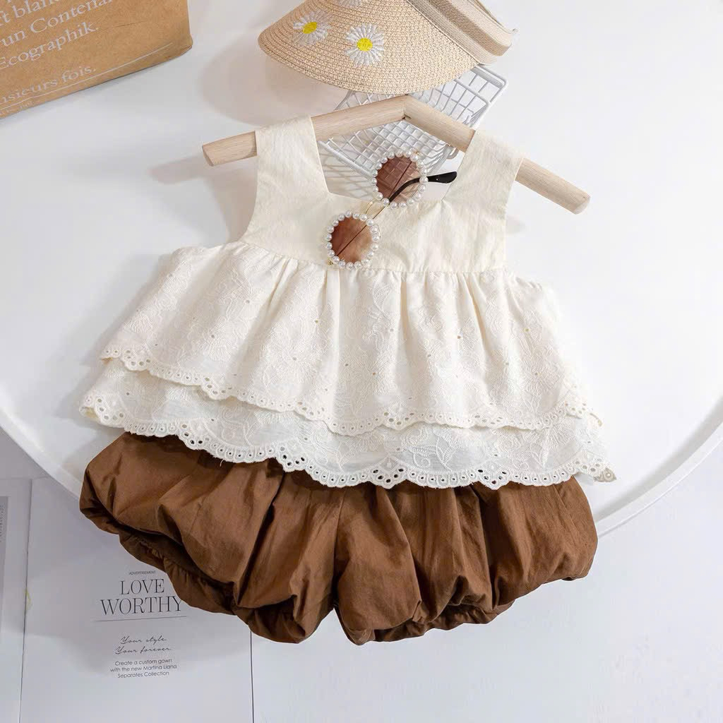 Rập giấy A0 áo cổ vuông quần yêm bé gái Size 1-10