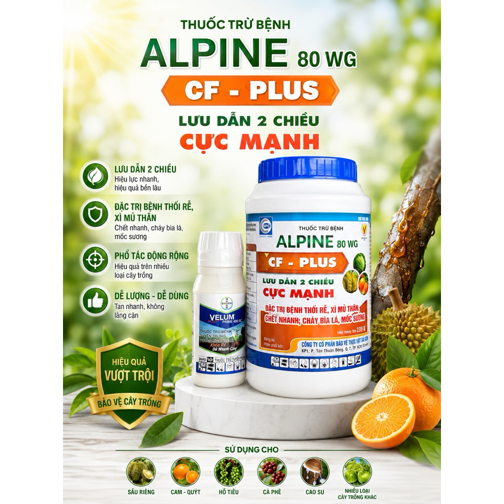 COMBO quản lí tuyến trùng thối rễ,vàng lá{ cf plus (500g)và velum 100ml)