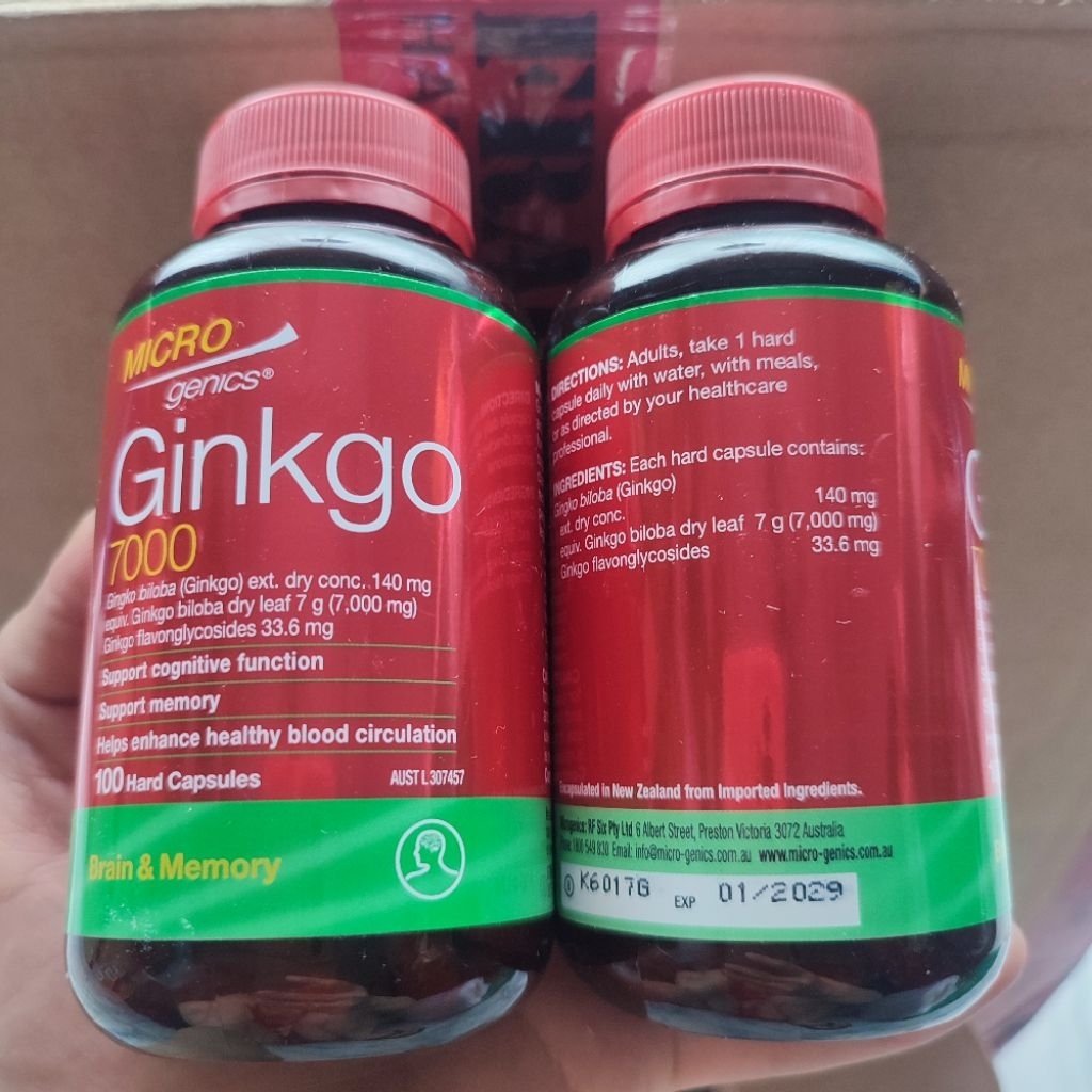 Viên uống bổ não Microgenics Ginkgo 7000mg 100v