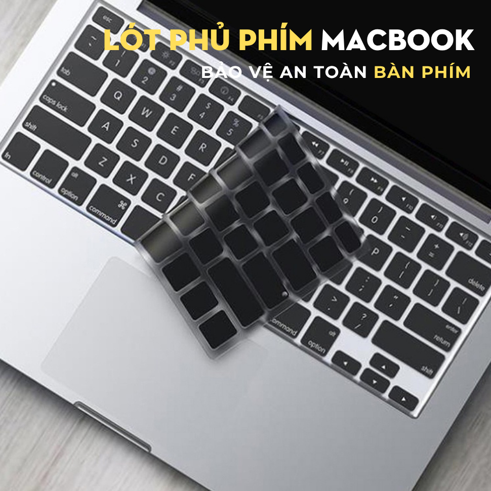 Miếng Phủ Bàn Phím Macbook Màu Đen Silicone (Full Model)