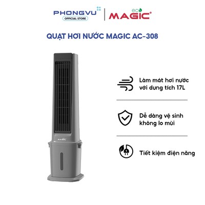 Quạt hơi nước Magic AC-308 - Công suất 90W - Dung tích 17L - Gió mạnh 2000 m3/h - Bảo hành 12 tháng