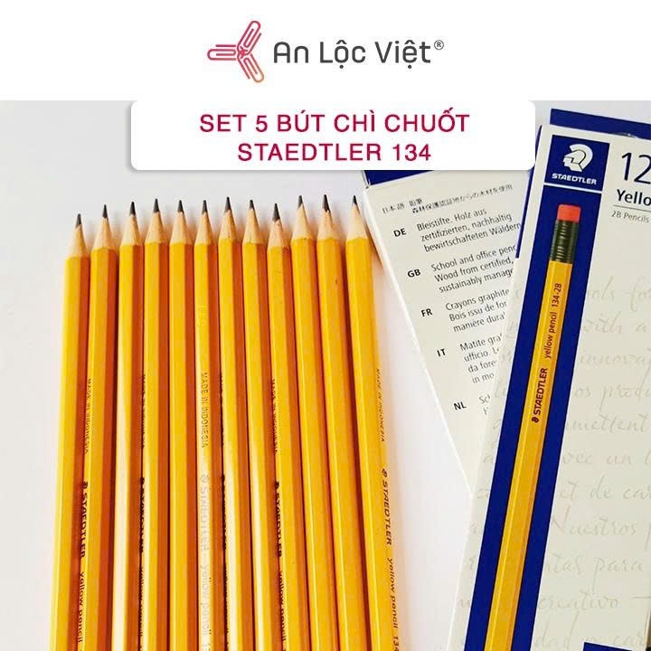 [COMBO 12 BÚT CHÌ 2B CAO CẤP STAEDTLER 134 - CỰC HOT] Bút chì chuốt Staedtler 134 - bút chì gỗ 2B th
