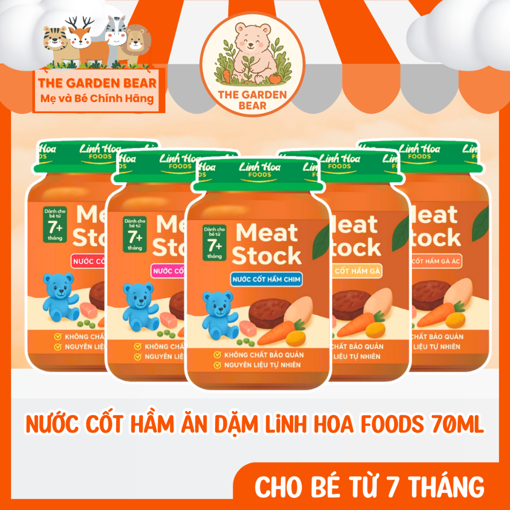 [TÚI 70ML] Nước Cốt Hầm Ăn Dặm LINH HOA FOODS - Meat Stock Nhiều Vị - Tiện Lợi Cho Mẹ An Toàn Cho Bé
