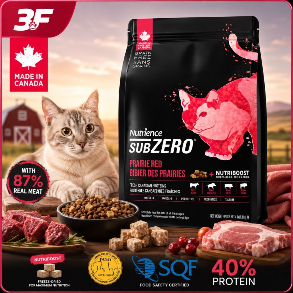 Hạt Mèo Nutrience SubZero Prairie Red Cao Cấp | Giàu Đạm – Không Ngũ Cốc | Made in Canada | 3F Store