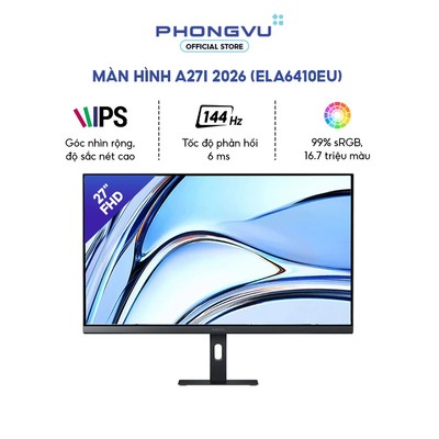 Màn hình Xiaomi A27i 2026 ELA6410EU - 27 inch - FHD - 144Hz - IPS - 6ms - Bảo hành 36 tháng