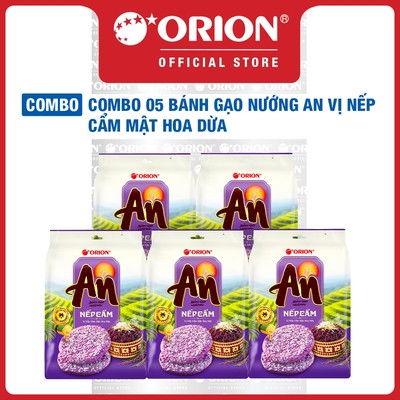 Combo 5 Túi 14 Gói Bánh An Vị Nếp Cẩm Mật Hoa Dừa (140G/Túi)