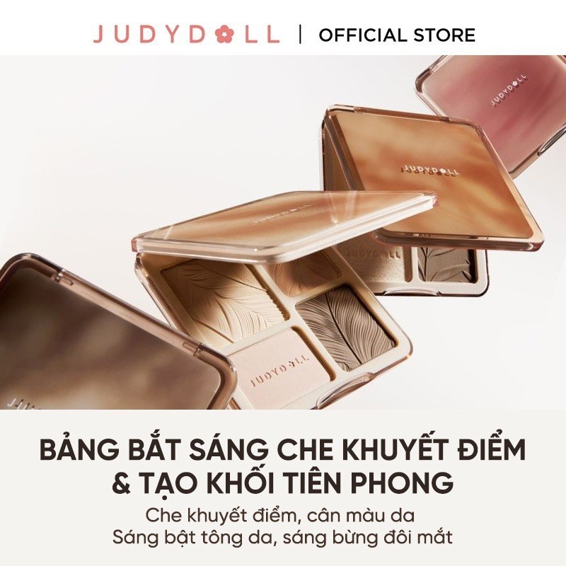 JUDYDOLL Phấn bắt sáng tạo khối 4 ô Highlight Contour Palette Tự nhiên Lâu trôi Chống nước 9g | BigBuy360 - bigbuy360.vn