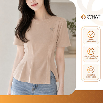 Áo Thun Nữ 𝐂𝐂𝐇𝐀𝐓 Dáng Ôm Yena Slim Xẻ Vạt Chéo Chất Liệu Mềm Mại Cao Cấp 16TNC2041OT