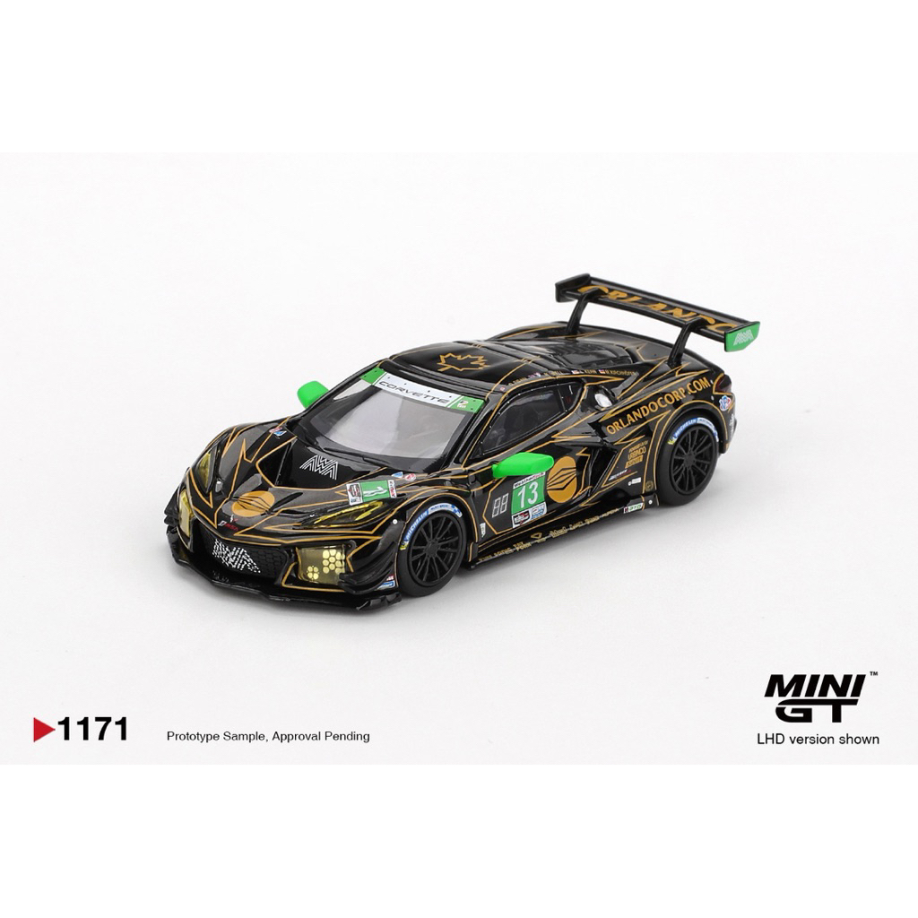 Xe Mô Hình Mini Gt Mini GT #1171 Chevrolet Corvette Z06 GT3.R #13 AWA 2025 IMSA Daytona 24 Hrs