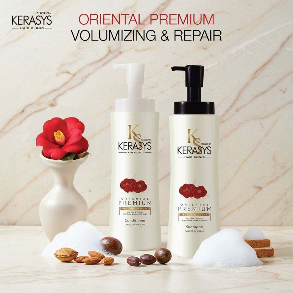 Aekyung Kerasys Dầu gội / xả Oriental Premium Red Camellia EX Volumizing Repair 600ml