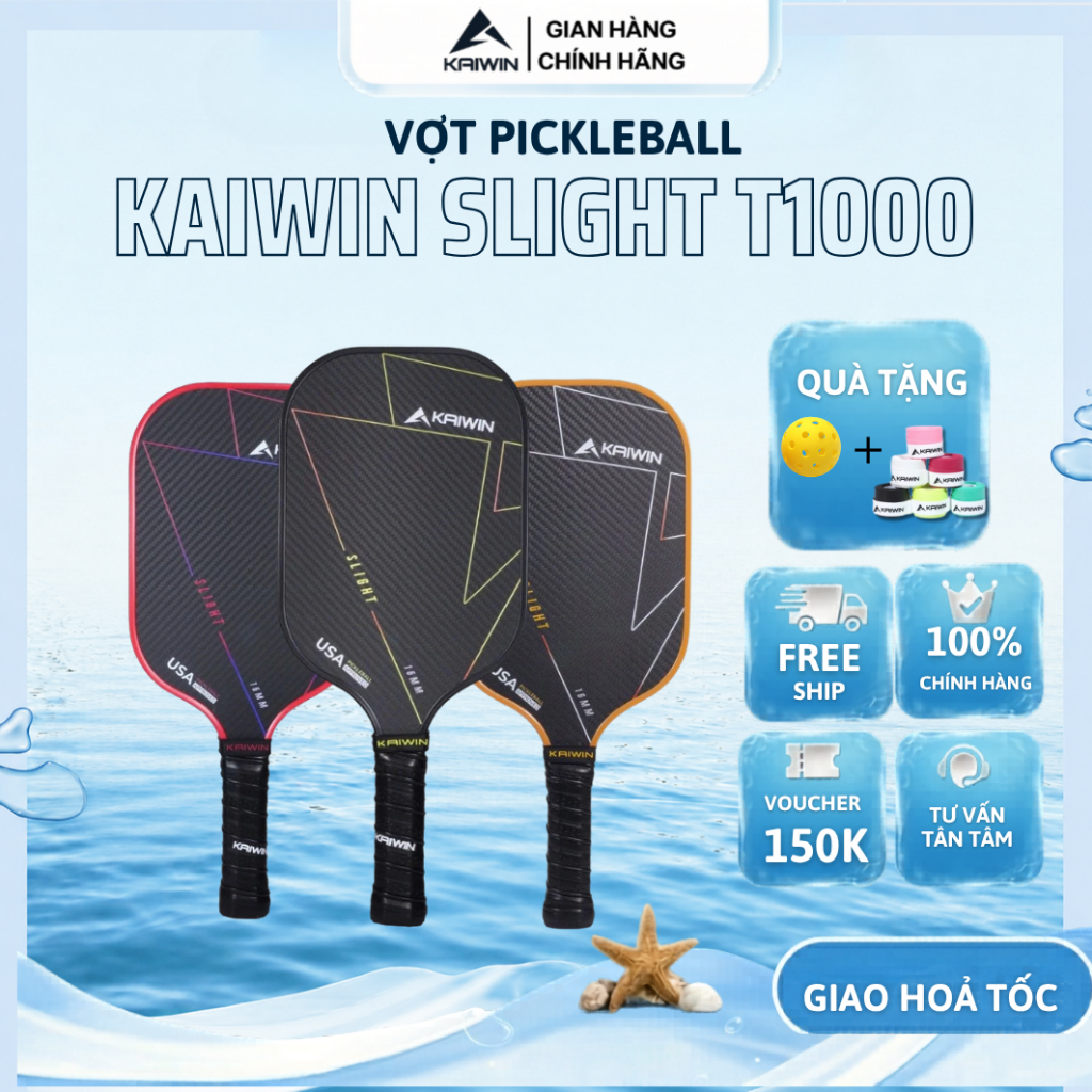 [Bản VN] Vợt PICKLEBALL SLIGHT T1000 KAIWIN - Siêu phẩm CAO CẤP chuyên dụng, chính hãng