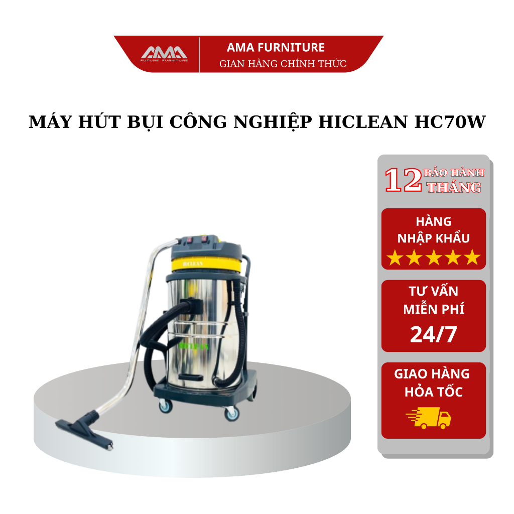 Máy hút bụi công nghiệp HiClean HC70W