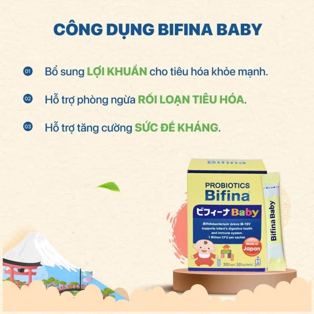 Men vi sinh cho bé Bifina Baby Nhật Bản- Hộp 30 gói