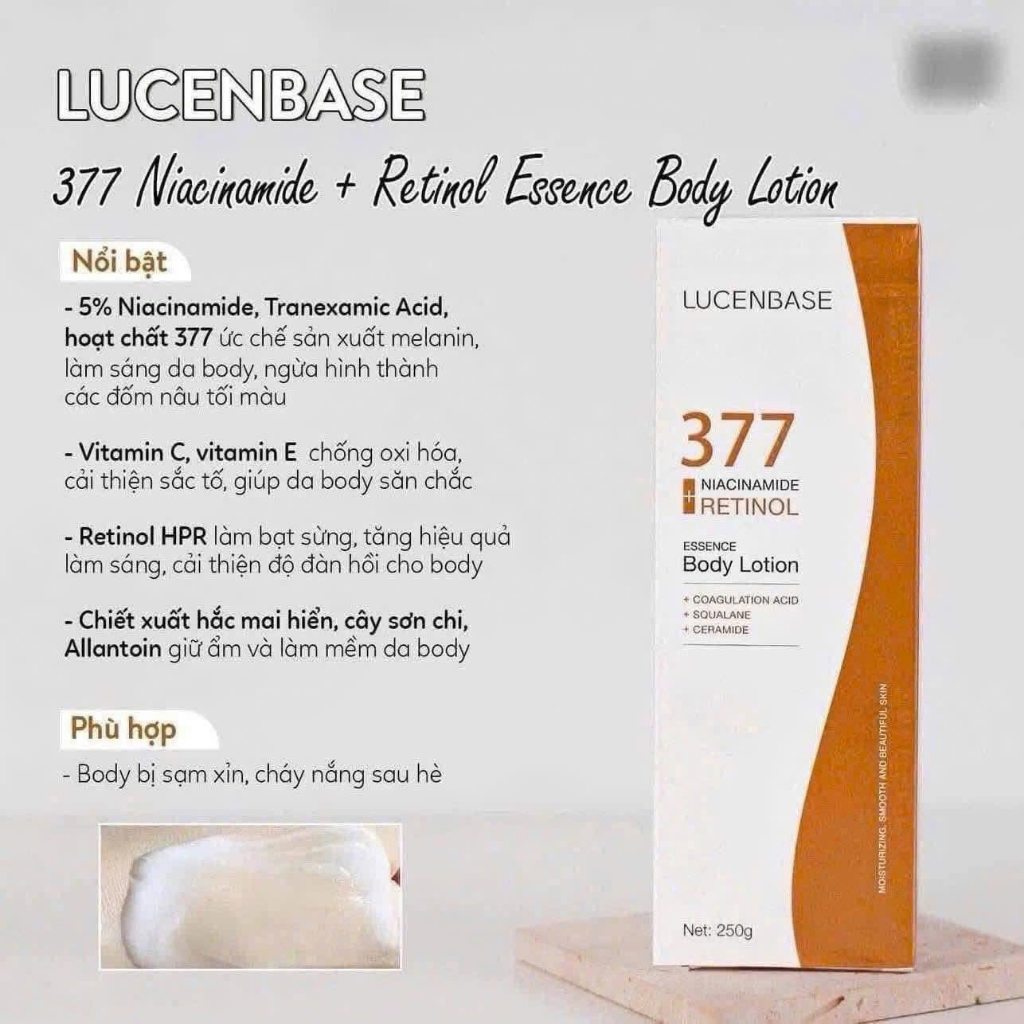 Lotion Sữa dưỡng thể 𝐋𝐮𝐜𝐞𝐧𝐛𝐚𝐬𝐞 𝟑𝟕𝟕