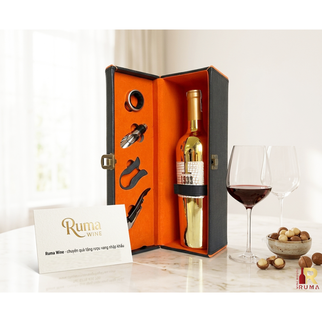 Set quà tặng rượu vang Ý 1933 Topaz - Hộp ĐVC