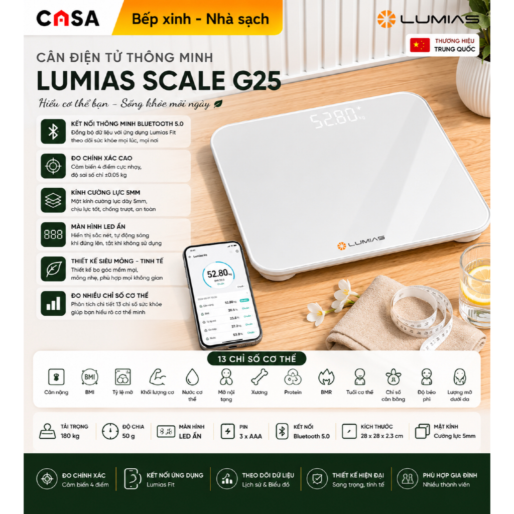 CÂN ĐIỆN TỬ THÔNG MINH LUMIAS SCALE G25