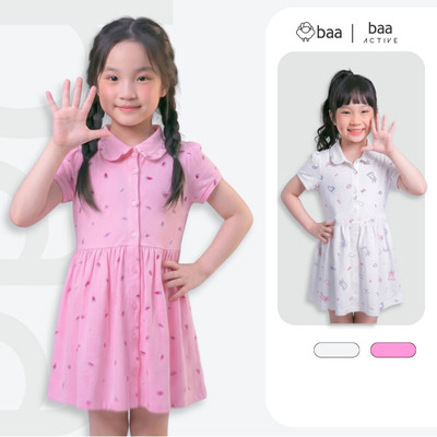 Đầm Polo Bé Gái In Họa Tiết Thun Cá Sấu Thoáng Khí, Mềm Mịn (1 -10 Tuổi) Baababy AD04N