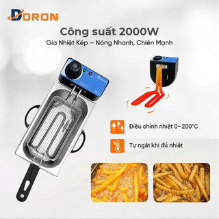 Bếp điện chiên nhúng DORON 2000W chất liệu inox dày dặn, bền bỉ theo thời gian