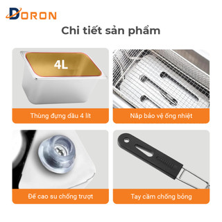 Bếp điện chiên nhúng DORON 2000W chất liệu inox dày dặn, bền bỉ theo thời gian