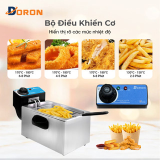 Bếp điện chiên nhúng DORON 2000W chất liệu inox dày dặn, bền bỉ theo thời gian