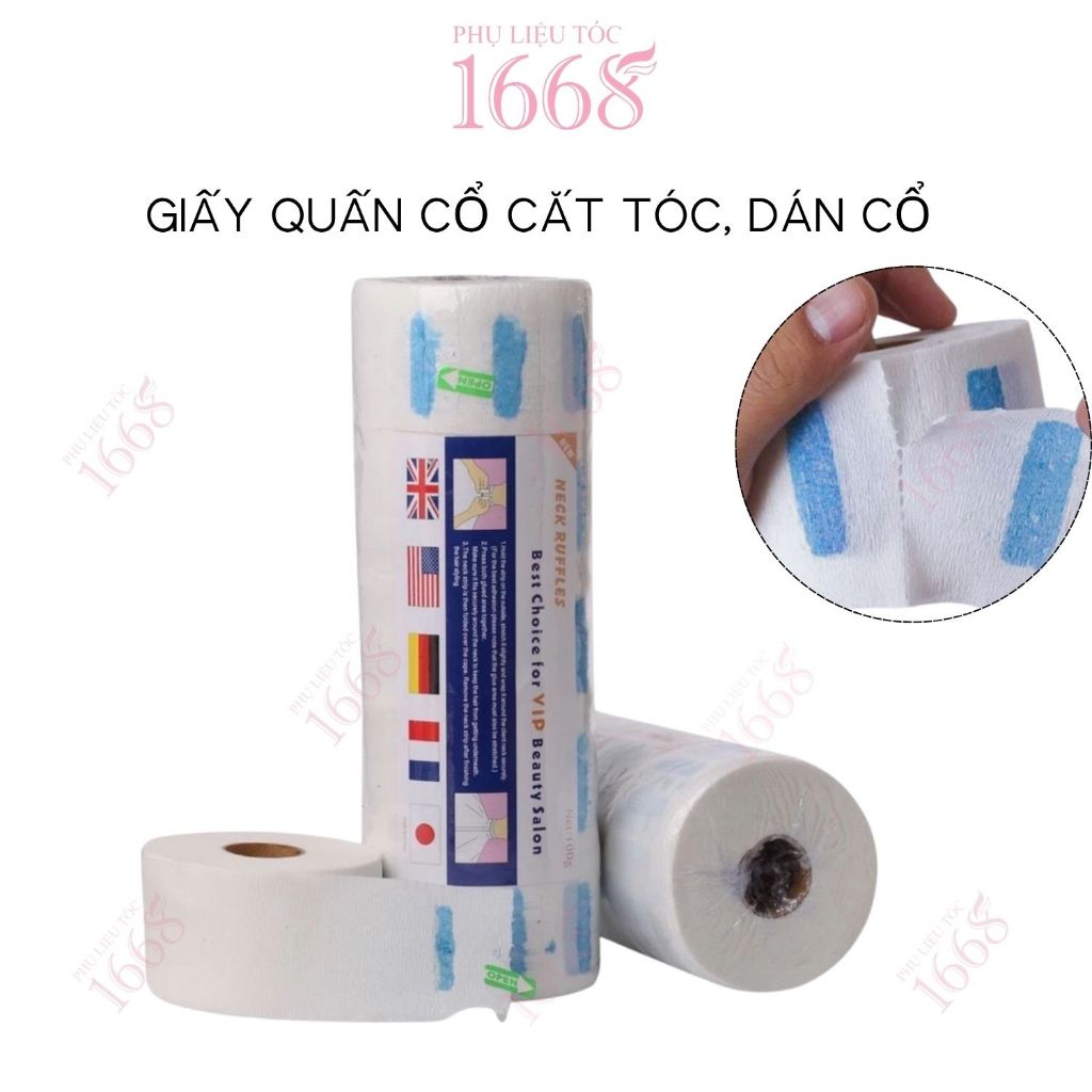 Cây Giấy Quấn Cổ Loại 1 Cao Cấp, Bộ 5 Cuộn Giấy Quấn Cổ Dùng Cho Tiệm Salon Tóc Barber