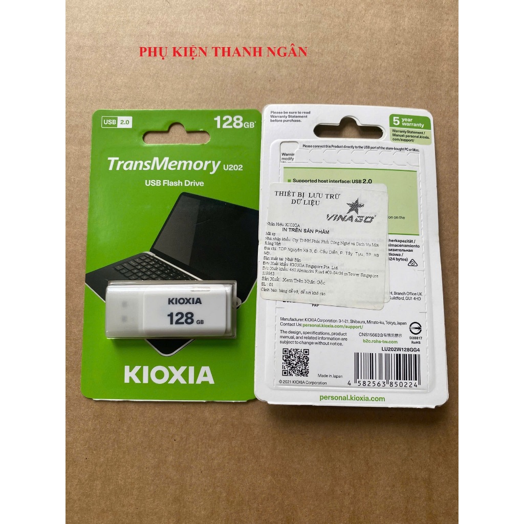 USB 128GB KIOXIA U202 USB 2.0. Mã LU202W128GG4 - HÀNG CHÍNH HÃNG