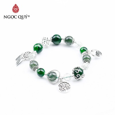 Vòng tay đá Thạch anh tự nhiên phối charm - Mẫu VC0710 - Ngọc Quý
