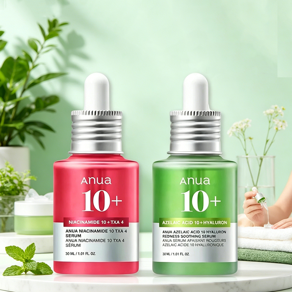 Anua Niacinamide 10 + TXA 4 Dark Spot Serum/Anua Azelaic Acid 10 Hyaluron Redness Soothing Serum 30m