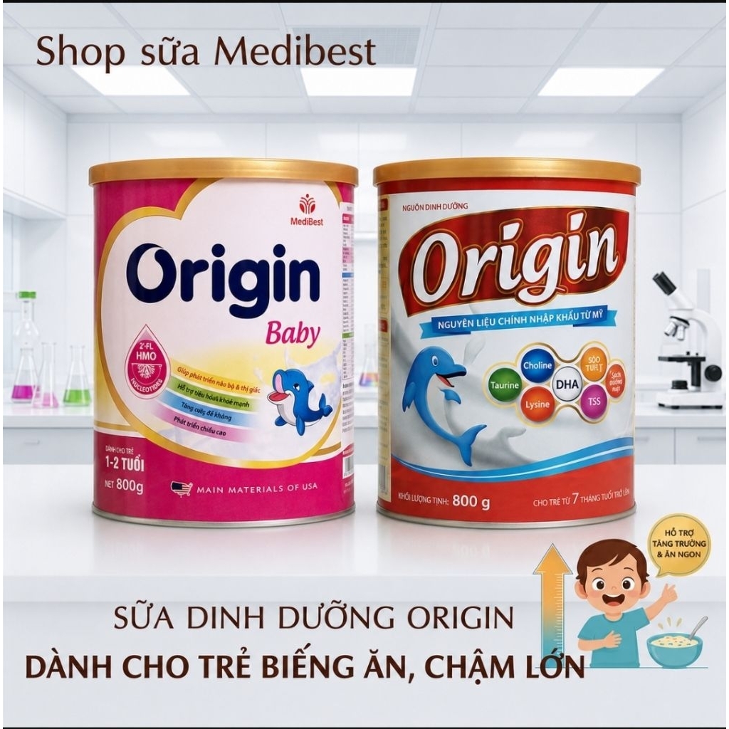 Sữa ORIGIN; ORIGIN BABY 800g (Hsd mới) dành cho trẻ em.