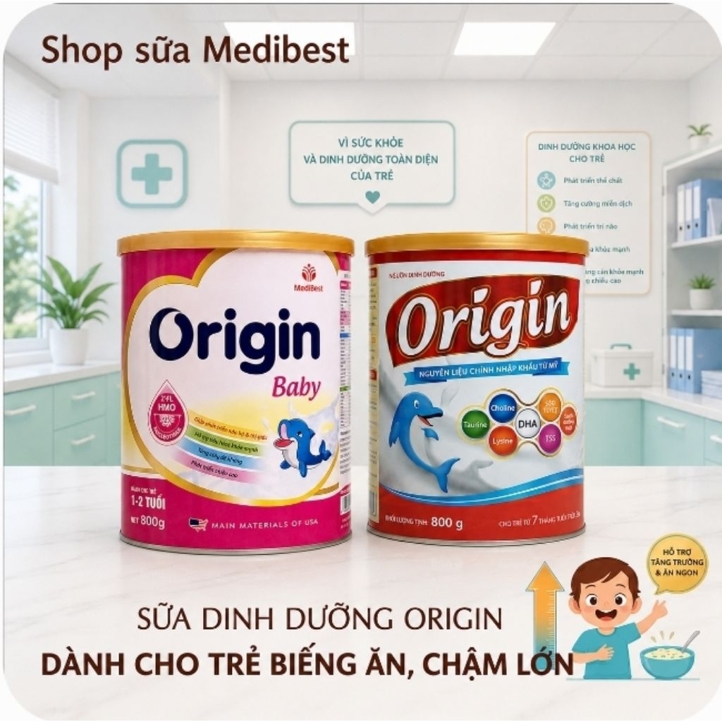 Sữa ORIGIN, ORIGIN BABY 800G (Hsd mới) dành cho trẻ  biếng ăn, gầy yếu.