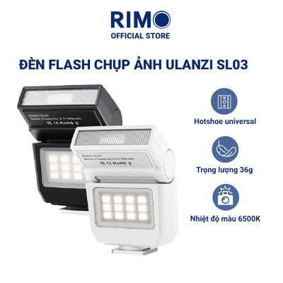 Đèn Flash chụp ảnh Ulanzi SL03 gập 90 độ chuẩn sáng GN8 đèn flash 6500K