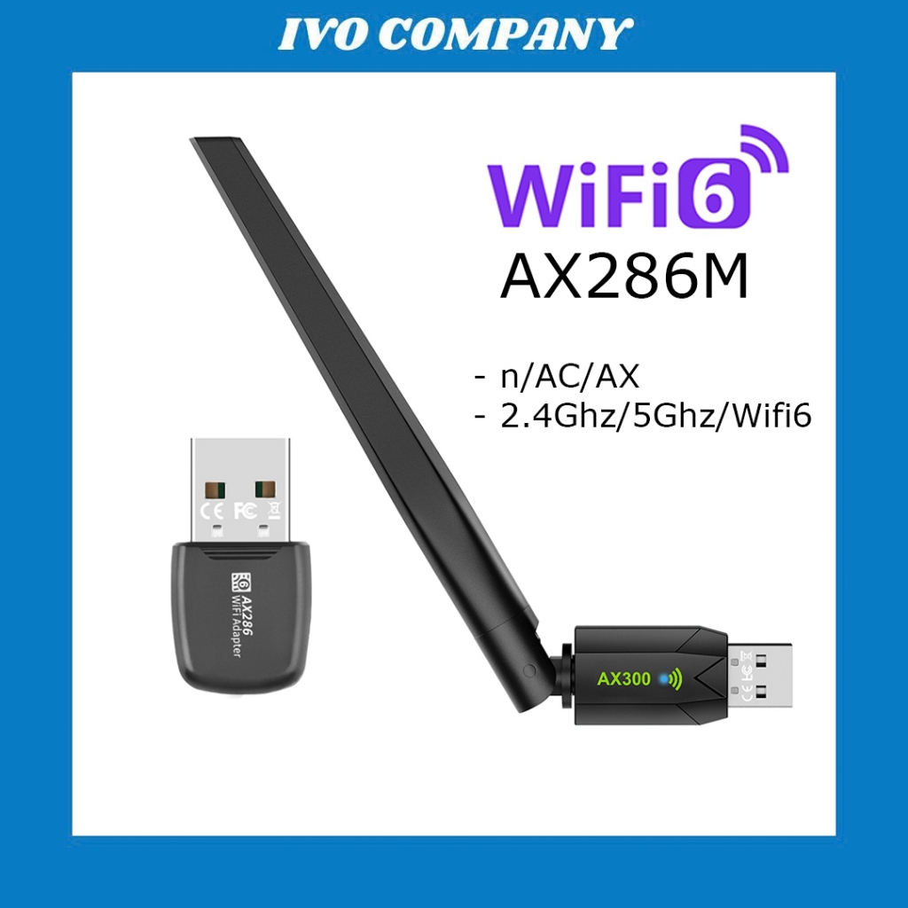 USB Thu WiFi Không Dây Wifi 6 AX286M, AX300