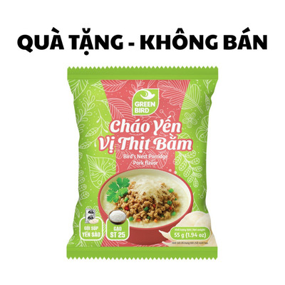 [GIFT] 1 Gói Cháo Yến Thịt Bằm Green Bird 55g [QUÀ TẶNG KHÔNG BÁN]