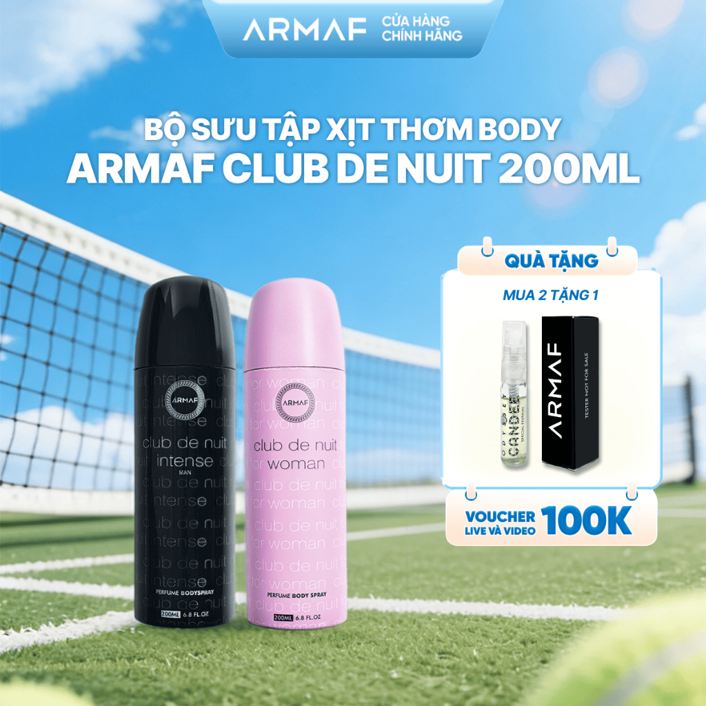 Xịt Body Spray  Armaf Club De Nuit 200ml / Xịt Khử Mùi Toàn Thân Nước Hoa Sang Trọng