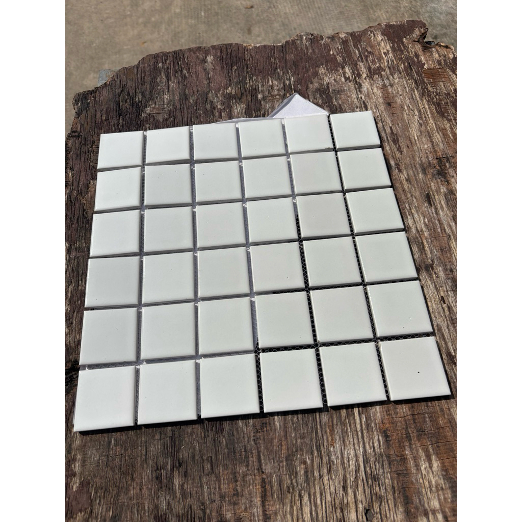 Gạch mosaic gốm sứ cao cấp 30cm. gạch mosaic trắng 30x30cm
