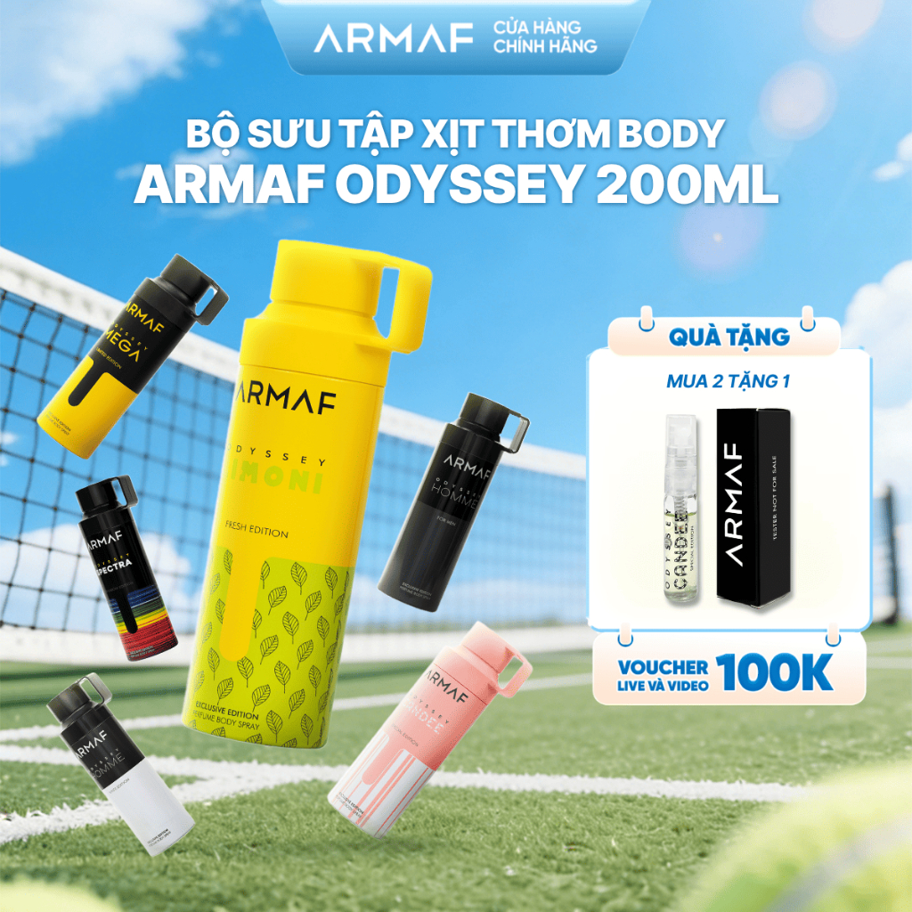 BST Xịt Thơm Body Armaf Odyssey 200ml Lưu Hương Thơm Mát Dùng Hằng Ngày