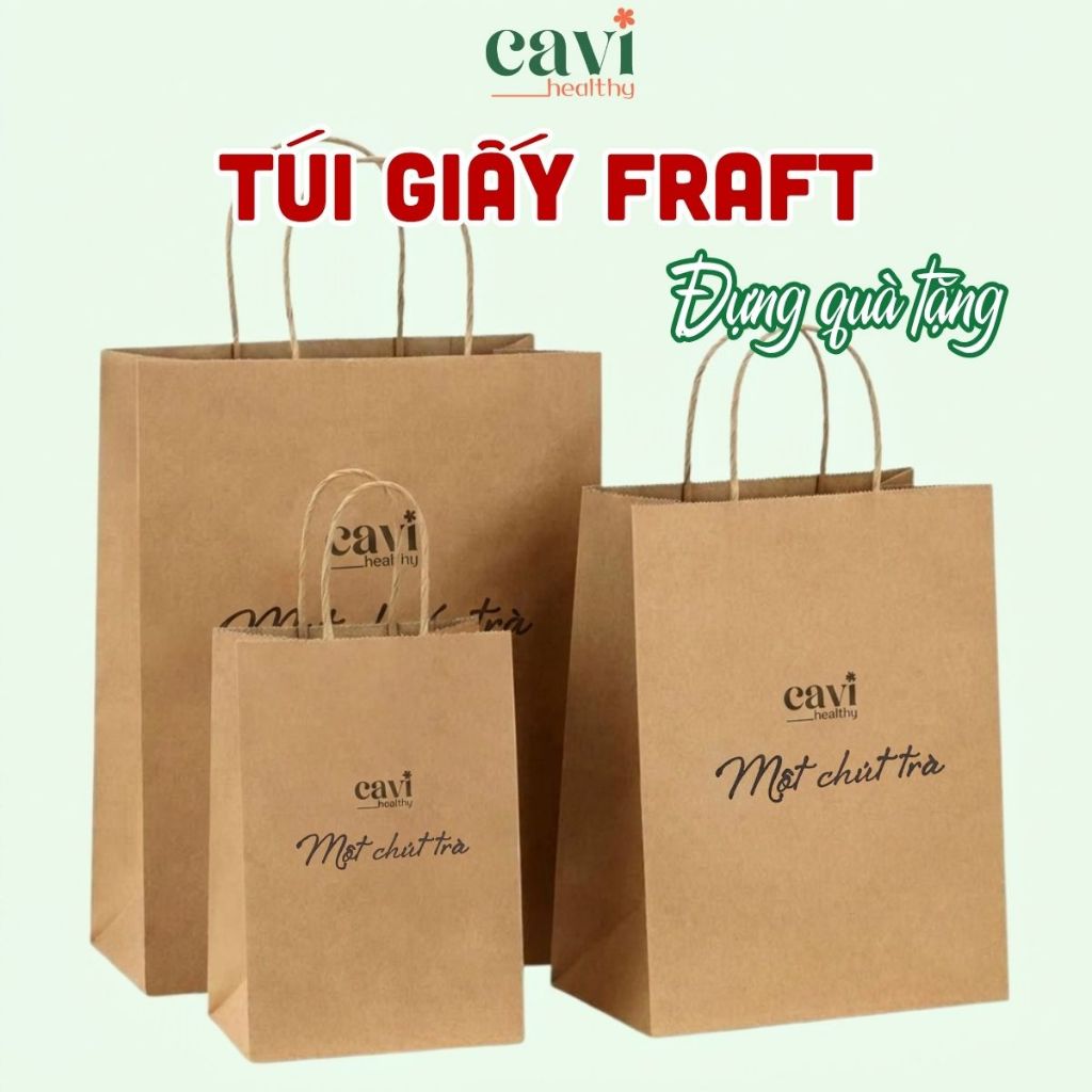 Túi Giấy Kraft Xi Măng Giấy Dày - Túi Giấy Kraft Đựng Có Quai, Nhiều Size, Túi Giấy Đựng Quà