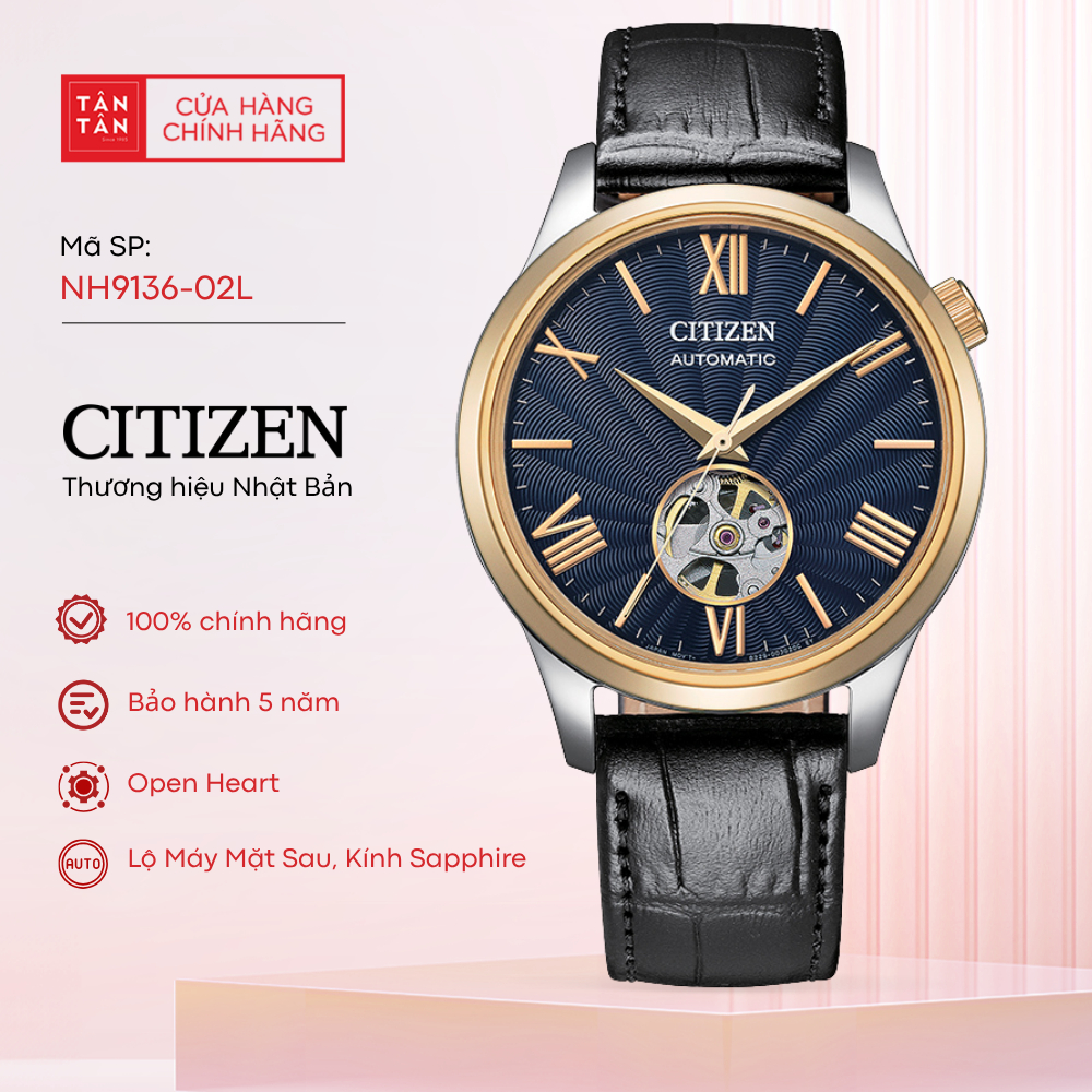 Đồng Hồ Nam Citizen Open Heart NH9136-02L Automatic 40mm - Đồng Hồ Tân Tân