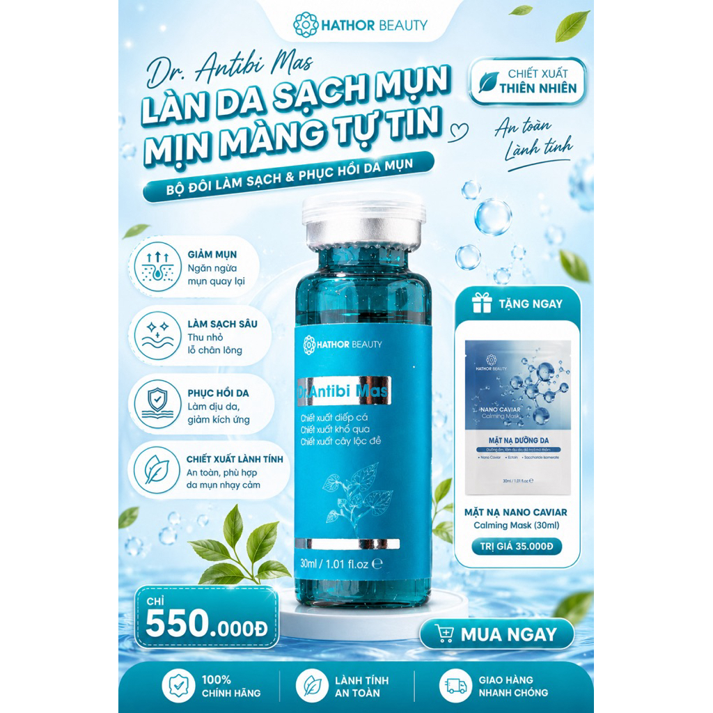 [ HÀNG CHÍNH HÃNG ] SERUM HỖ TRỢ MỤN ẨN, MỤN ĐẦU ĐEN - DR.ANTIBI MAS - Dung tích 20ml