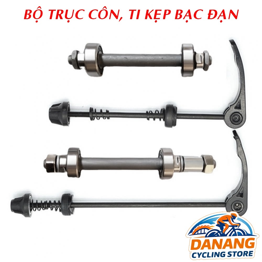Bộ Trục Côn Ti Kẹp Moay Ơ Xe Đạp Trước Sau (Bi Bạc Đạn)
