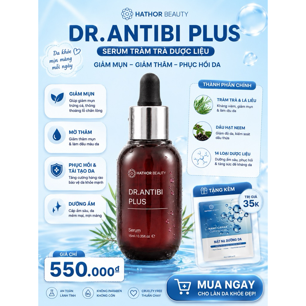 [HÀNG CHÍNH HÃNG] Serum chấm mụn Dr. Antibi Plus - Hathor Beauty - Dung tích 15ml