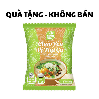 [GIFT] 1 Gói Cháo Yến Thịt Gà Green Bird 55g [QUÀ TẶNG KHÔNG BÁN]