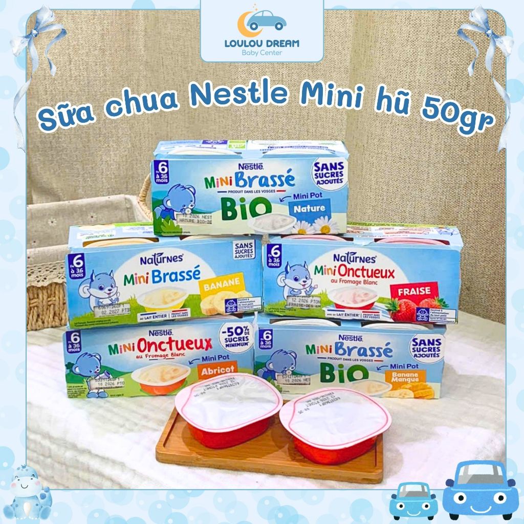 Sữa chua Nestle P'tit Brasse Mini Pháp lốc 6h không thêm đường cho bé từ 6 tháng trở lên