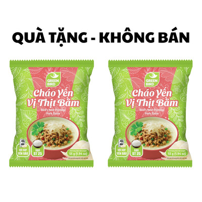 [GIFT] 2 Gói Cháo Yến Thịt Bằm Green Bird 55g [QUÀ TẶNG KHÔNG BÁN]